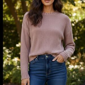 Aerie CHENILLE Super Soft Cozy Dusty Pink Sweater size Small